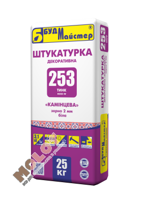 Штукатурная смесь «камешковая» на белом цементе Тинк-253 (2 мм, 25 кг)